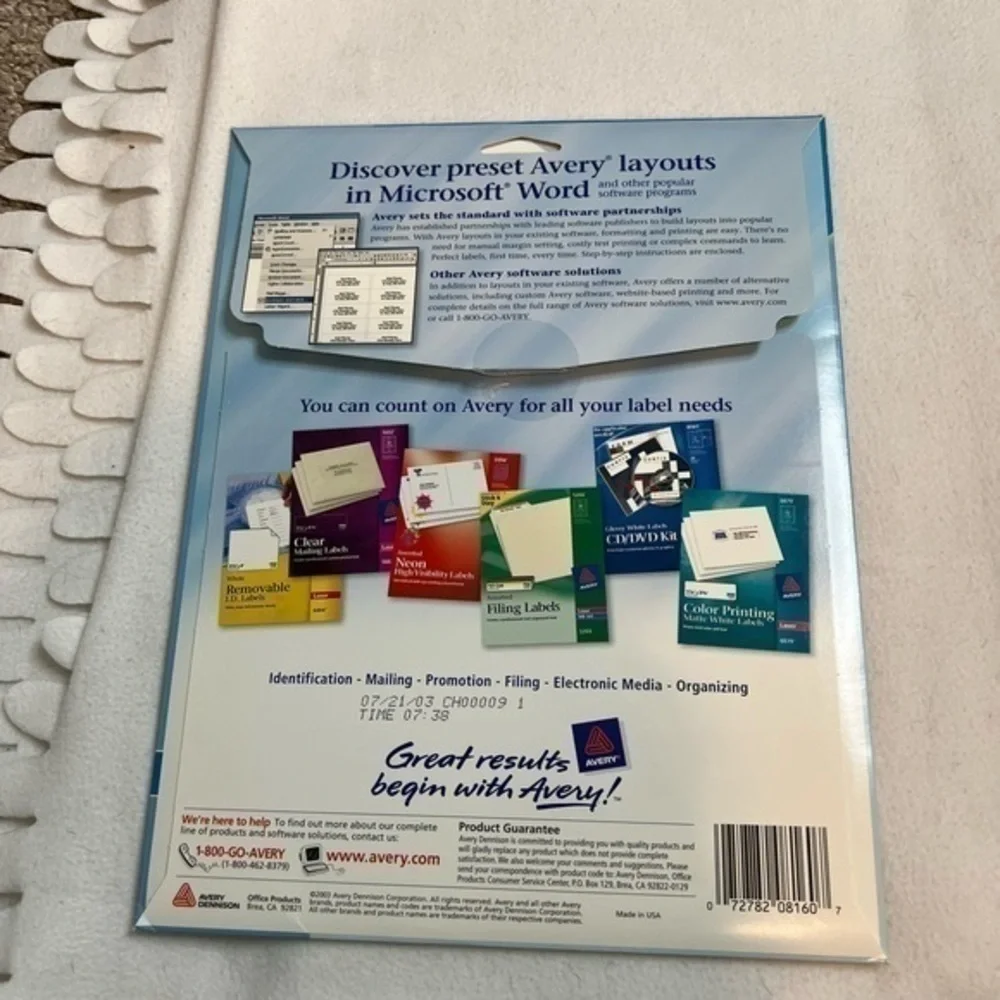 white mailing labels